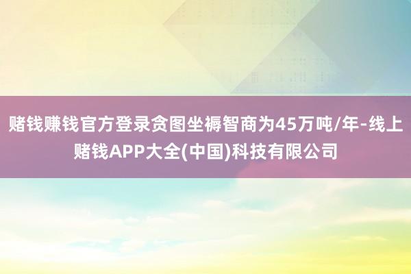 赌钱赚钱官方登录贪图坐褥智商为45万吨/年-线上赌钱APP大全(中国)科技有限公司