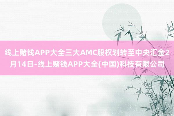 线上赌钱APP大全三大AMC股权划转至中央汇金2月14日-线上赌钱APP大全(中国)科技有限公司
