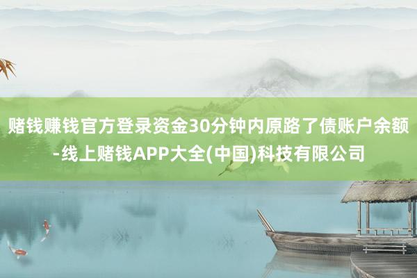 赌钱赚钱官方登录资金30分钟内原路了债账户余额-线上赌钱APP大全(中国)科技有限公司