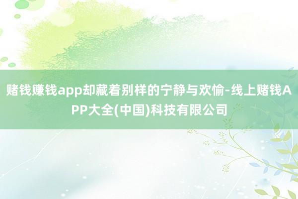 赌钱赚钱app却藏着别样的宁静与欢愉-线上赌钱APP大全(中国)科技有限公司