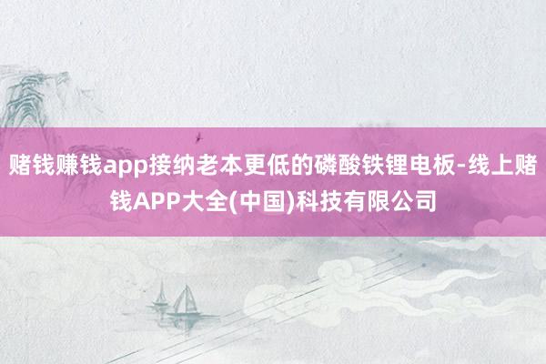 赌钱赚钱app接纳老本更低的磷酸铁锂电板-线上赌钱APP大全(中国)科技有限公司