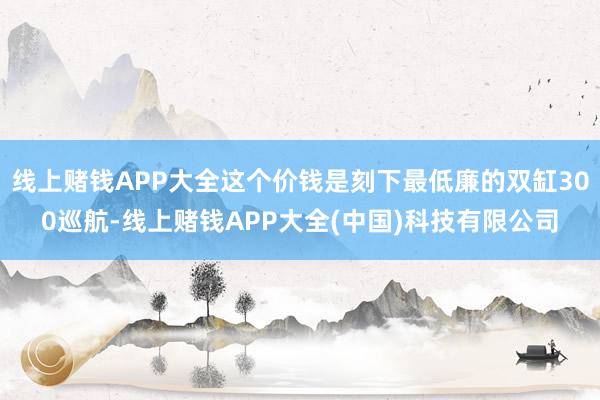 线上赌钱APP大全这个价钱是刻下最低廉的双缸300巡航-线上赌钱APP大全(中国)科技有限公司