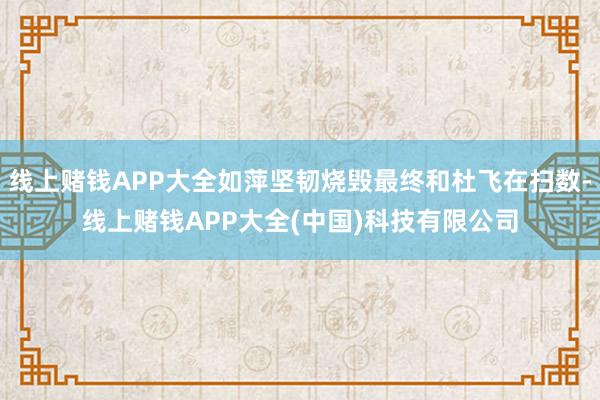 线上赌钱APP大全如萍坚韧烧毁最终和杜飞在扫数-线上赌钱APP大全(中国)科技有限公司