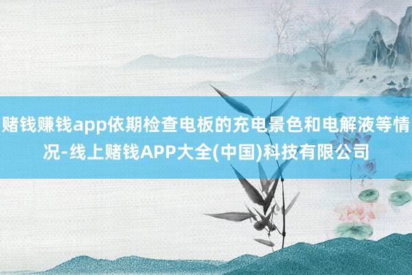 赌钱赚钱app依期检查电板的充电景色和电解液等情况-线上赌钱APP大全(中国)科技有限公司